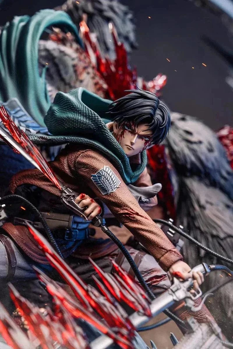 Figurine SNK Collector en Resine Livai vs Sieg Stickers Mania