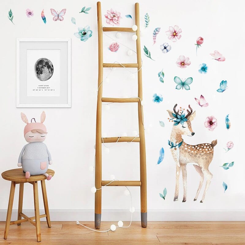 Stickers Chambre Fille <br>Biche Sauvage Stickers Mania