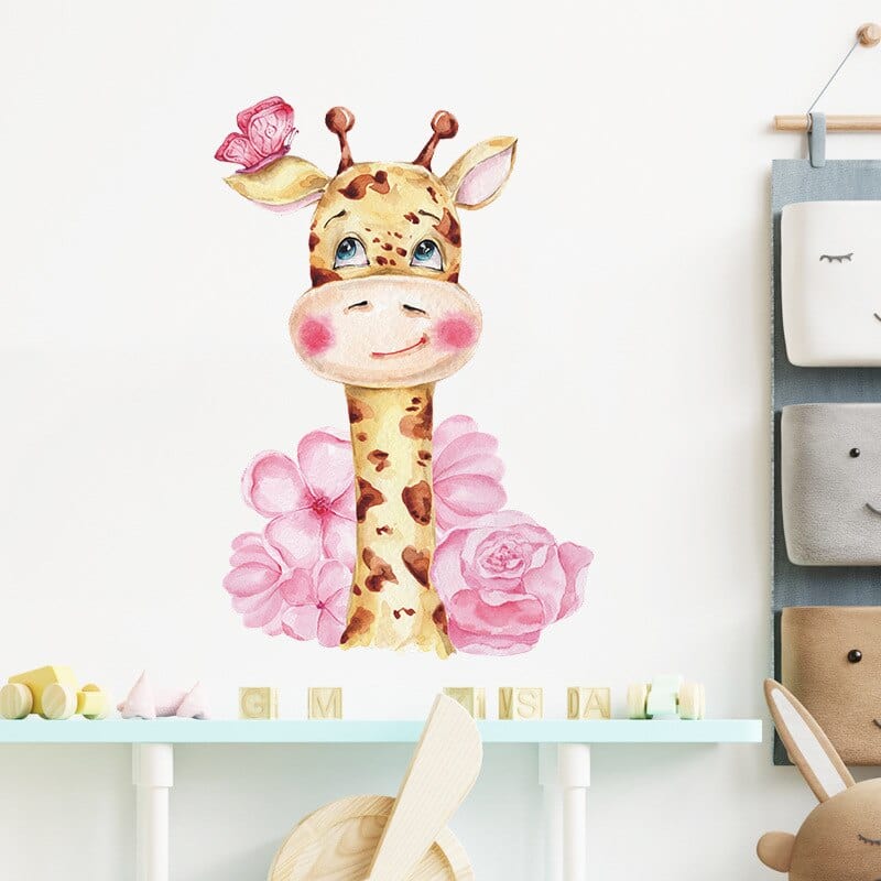 Stickers Chambre Fille<br>Girafe mignonne Stickers Mania