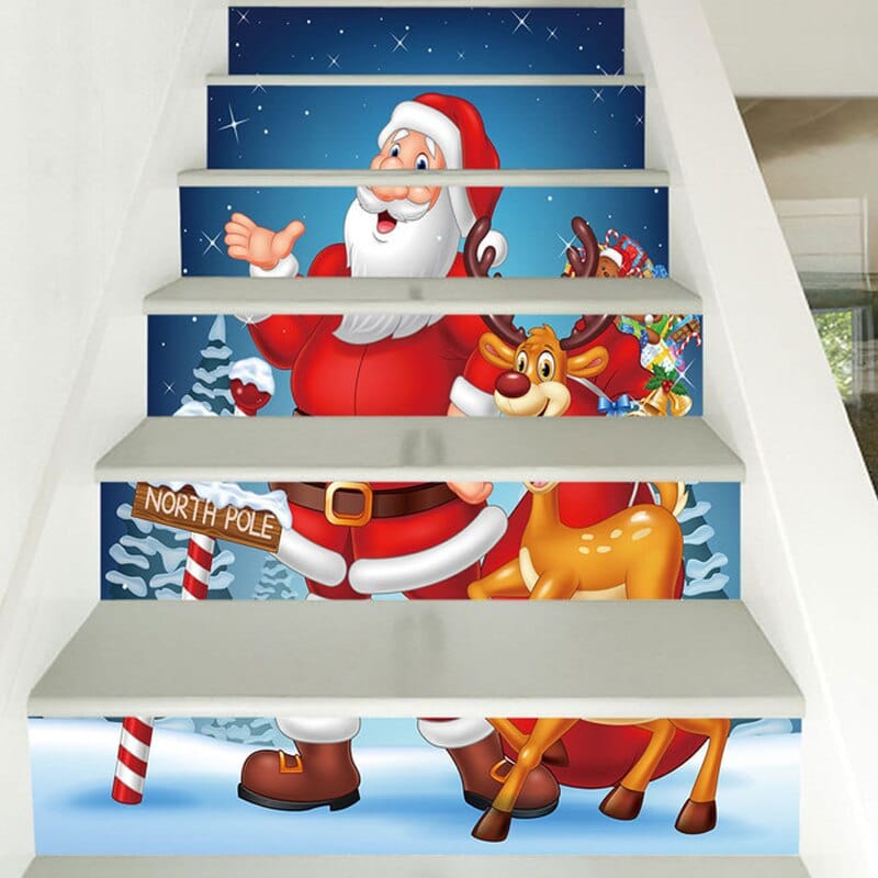 Stickers Escalier Père Noël Stickers Mania