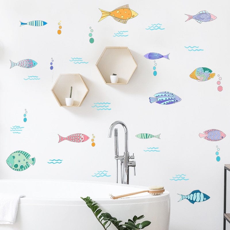 Stickers Poissons pour Salle de Bain Stickers Mania