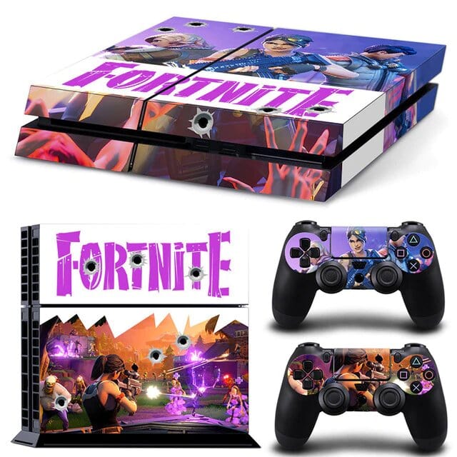 Stickers PS4 Fortnite Violet et Blanc Stickers Mania