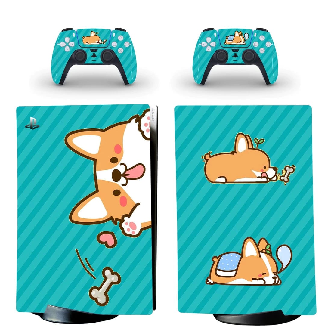 Stickers PS5 Digital<br> Corgi Vert Stickers Mania