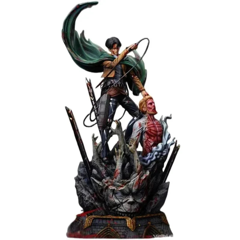 Figurine Attaque des Titans en Resine Livai vs Sieg Royaume Manga