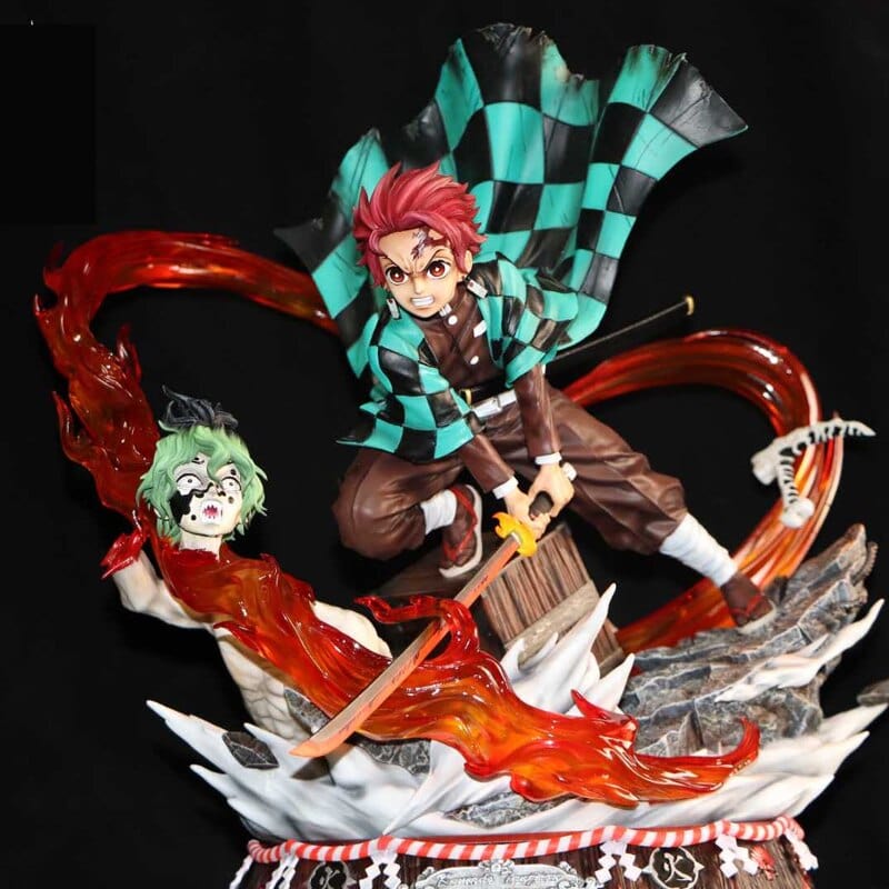 Figurine Collector en Resine Tanjiro vs Gyutaro