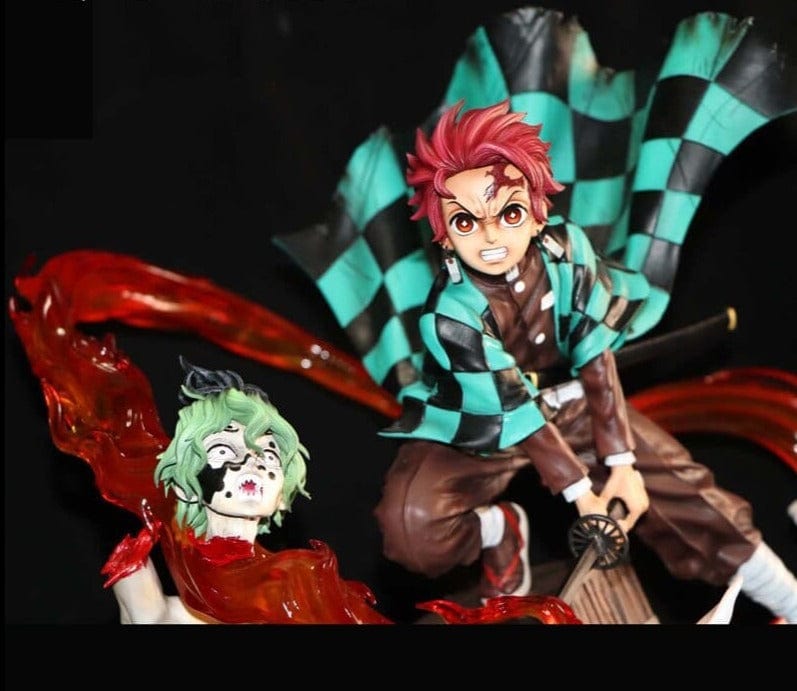 Figurine Collector en Resine Tanjiro vs Gyutaro