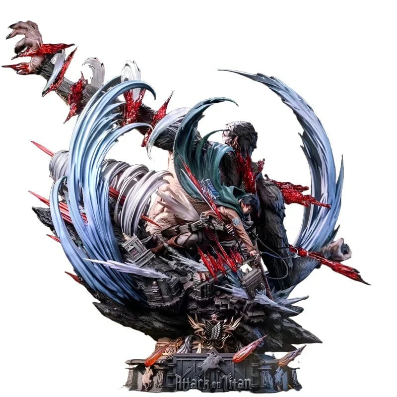 Figurine SNK Collector en Resine Livai vs Sieg Stickers Mania