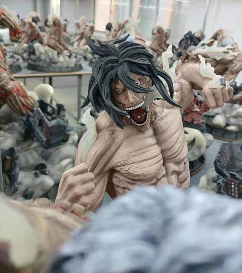 Figurine SNK Collector en Resine Titan Assaillant vs Titan Cuirassé Stickers Mania