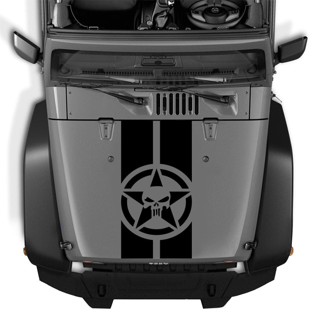 Stickers Capot Voiture Tête de Mort Royaume Manga