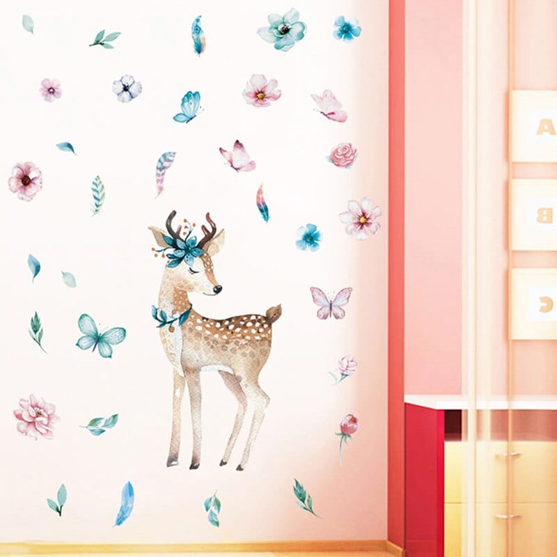 Stickers Chambre Fille <br>Biche Sauvage Stickers Mania