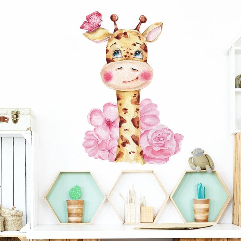 Stickers Chambre Fille<br>Girafe mignonne Stickers Mania