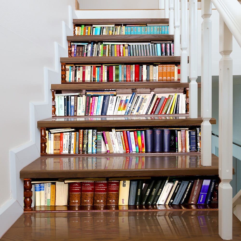 Stickers Escalier Livres Trompe L'Oeil Stickers Mania