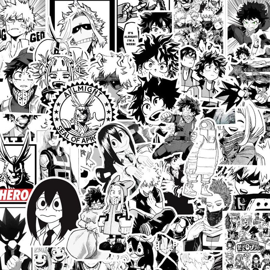 Stickers Manga<br> Noir et Blanc (50 pcs) Royaume Manga