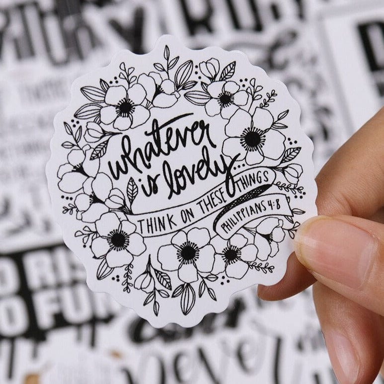 Stickers Noir et Blanc<br> Citations (50 pcs) Royaume Manga