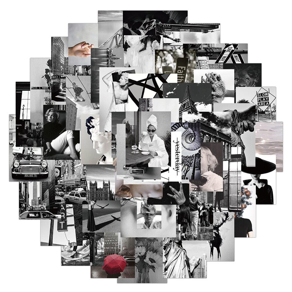 Stickers Noir et Blanc<br> New York (50 pcs) Royaume Manga