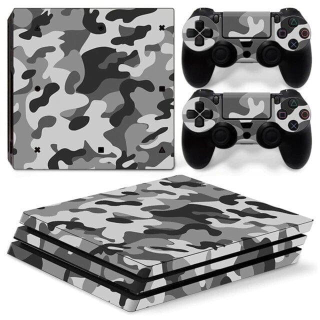 Stickers PS4 Pro Camouflage Gris Stickers Mania