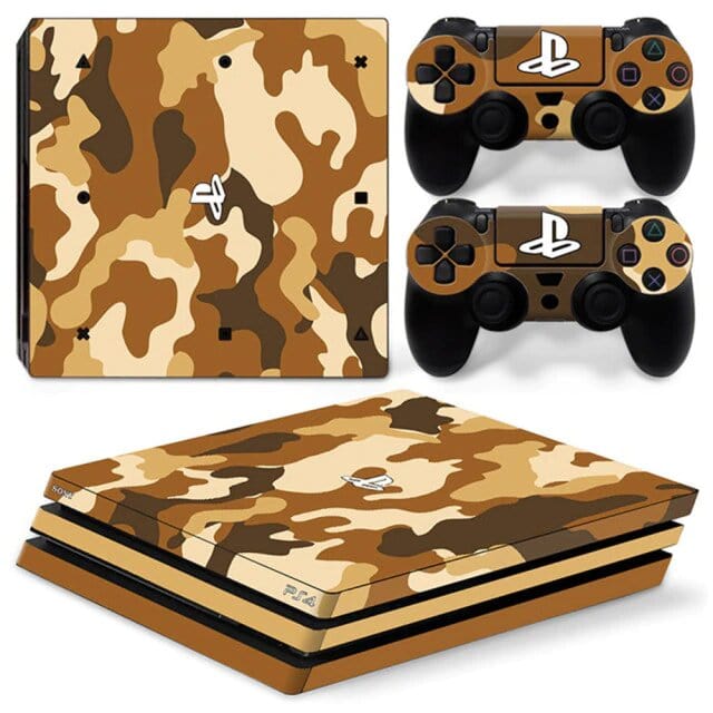 Stickers PS4 Pro Camouflage Marron Stickers Mania