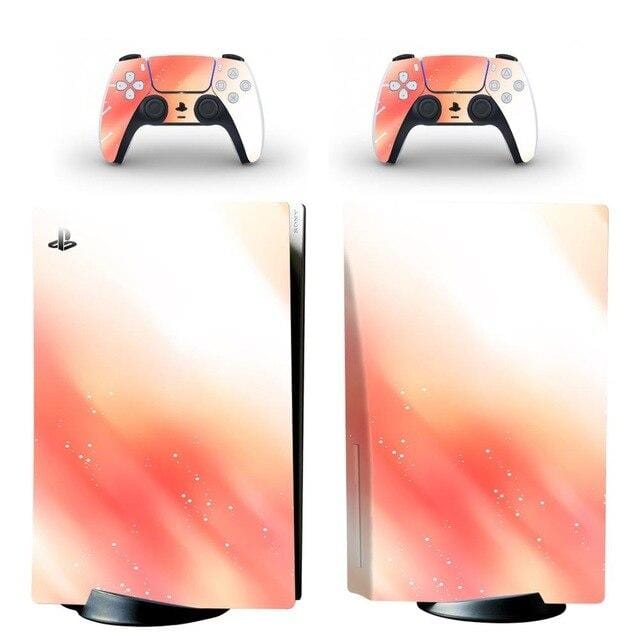 Stickers PS5<br> Blanc et Orange Stickers Mania