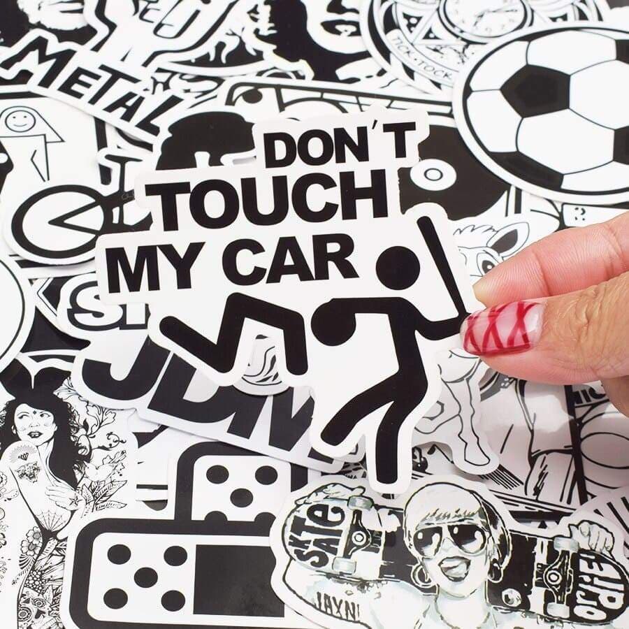 Stickers Skateboard Noir et Blanc Royaume Manga